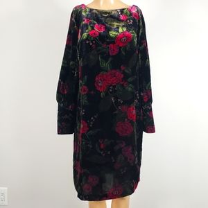 Ann Taylor floral velvet dress size 4